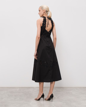 Twinset Чорна сукня з вишивкою 261TT2032