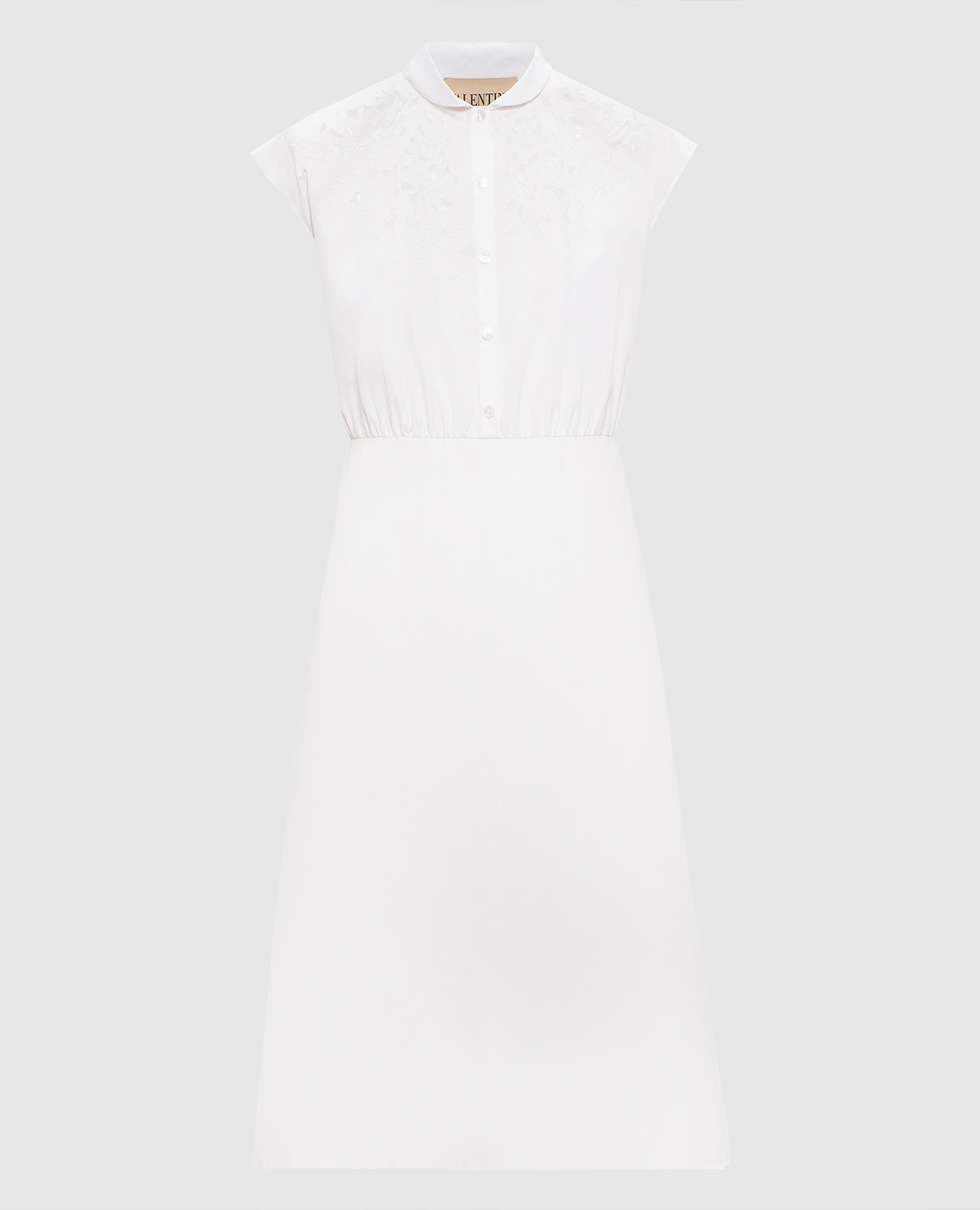 

Белое платье миди с вышивкой ришелье, Белый, Повседневные платья