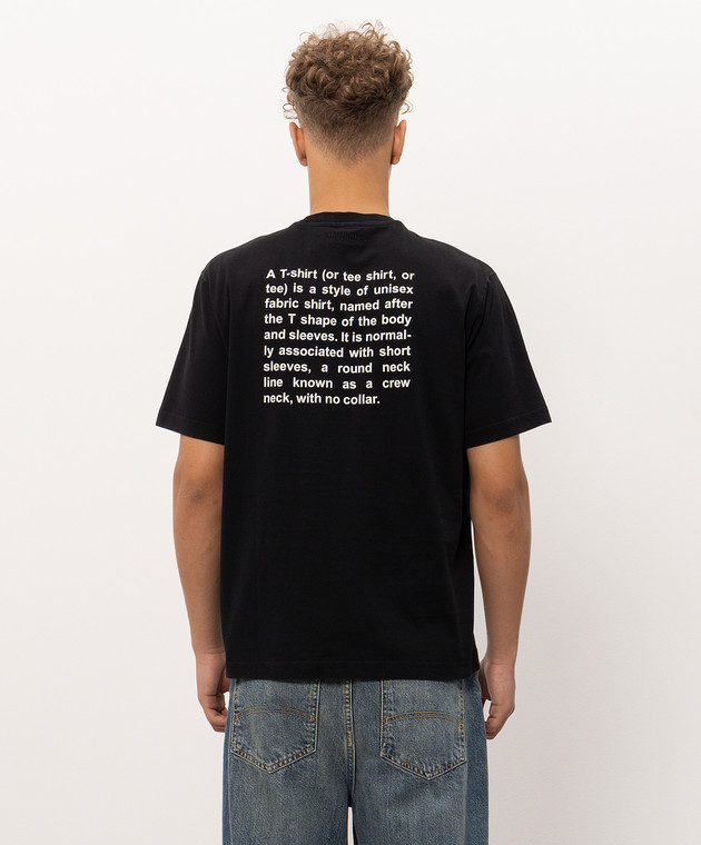 Vetements Чорна футболка з принтом напису MH27TR221Bm зображення 4