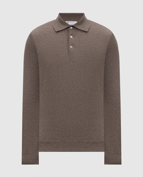 Brunello Cucinelli Поло з кашеміру коричневого кольору M2200295