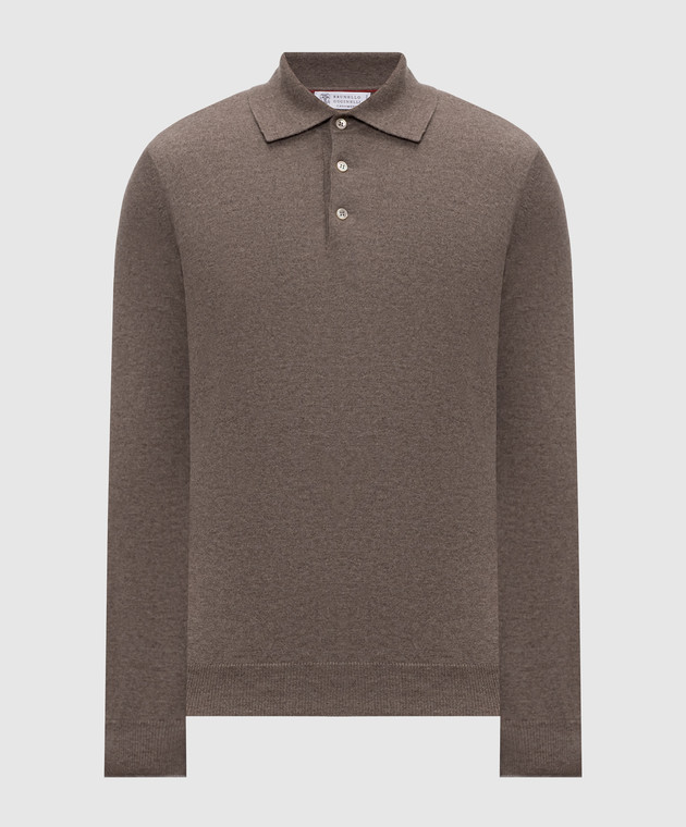 Brunello Cucinelli Поло из кашемира коричневого цвета M2200295