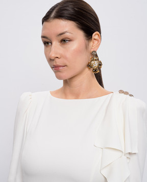 CelesteG Золотые серьги в форме сердца с кристаллами 2201