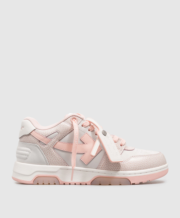 Off-White Розовые кожаные кроссовки Out Of Office OF05737101