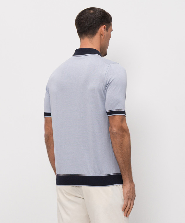 Castangia dal 1850 Сіре поло з шовком NCCA22MCE26 зображення 4