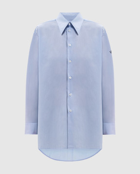 Maison Margiela MM6 Голубая рубашка с принтом логотипа S52DT0072M35256