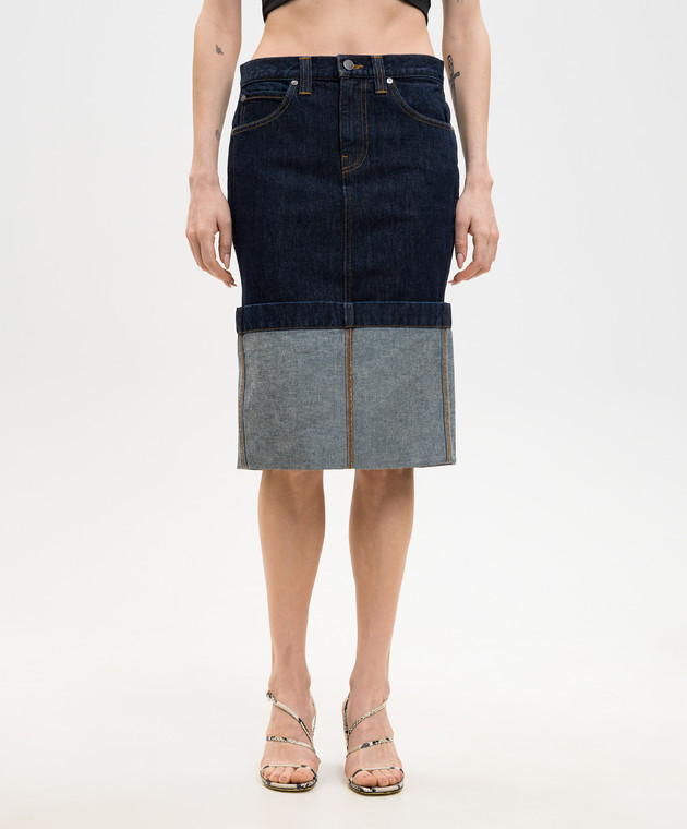 Khaite Синя джинсова спідниця Kilian з відворотом 1190908040 зображення 3