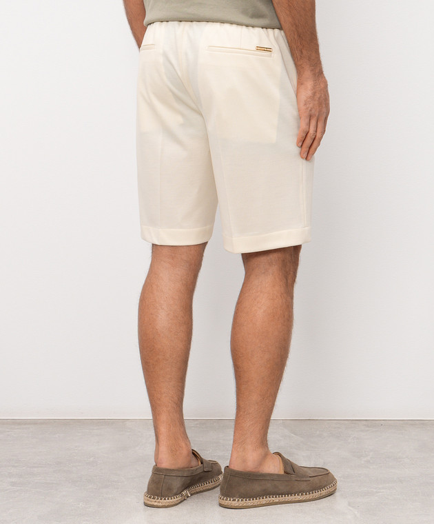 Stefano Ricci Шорты цвета айвори из шерсти и шелка M1T6100332CM10HA изображение 4