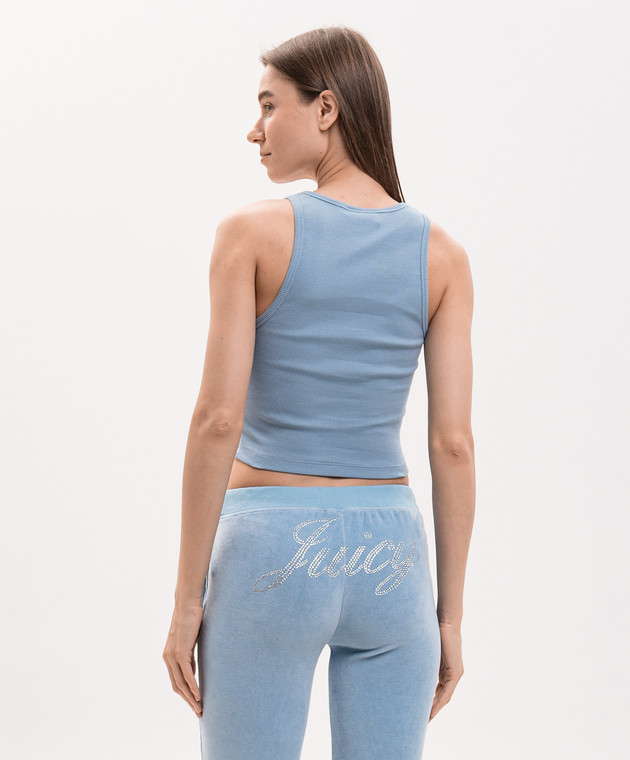 Sporty & Rich Блакитний топ Juicy Crown в рубчик TO116716689BL50 зображення 4