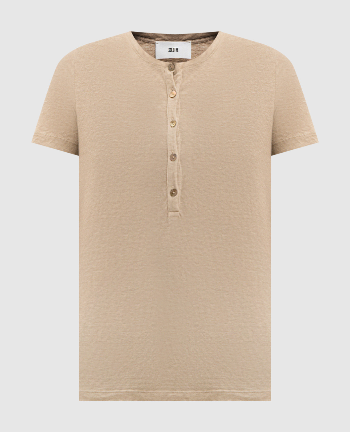 Бежевая футболка с леном