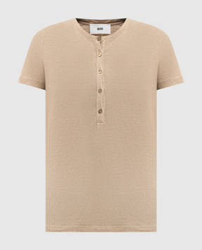 Solotre Бежевая футболка с леном M1AB0132