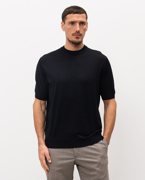 Stefano Ricci Чорна футболка із шовку K616006G12F26102