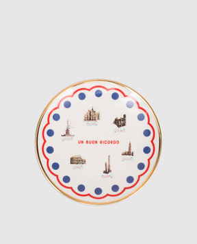 Bitossi Home Біла порцелянова сувенірна тарілка Monuments BEL20101