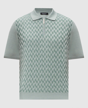 Stefano Ricci Зеленое поло с шелком в узоре K818110P31F26176