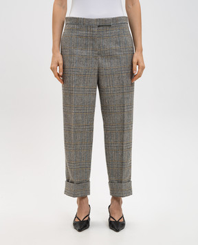 Thom Browne Сірі штани з вовни в клітинку FTR018BF1002