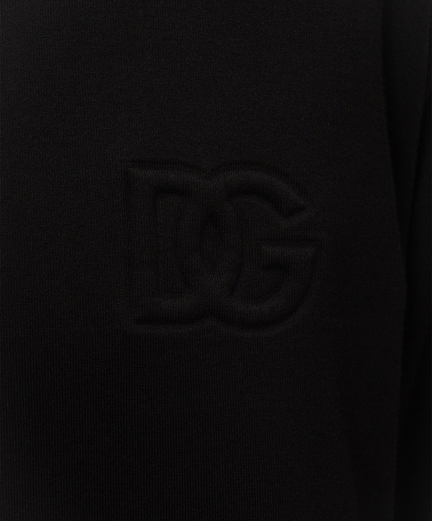 Dolce&Gabbana Чорна футболка з фактурною монограмою логотипа DG G8PN9ZG7P7V зображення 5