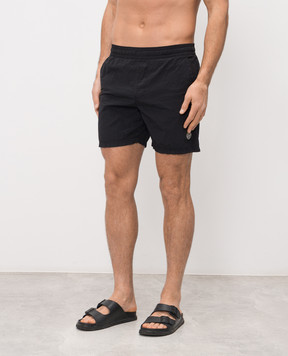 Stone Island Черные шорты для плавания с нашивкой L1S15B100004S0043