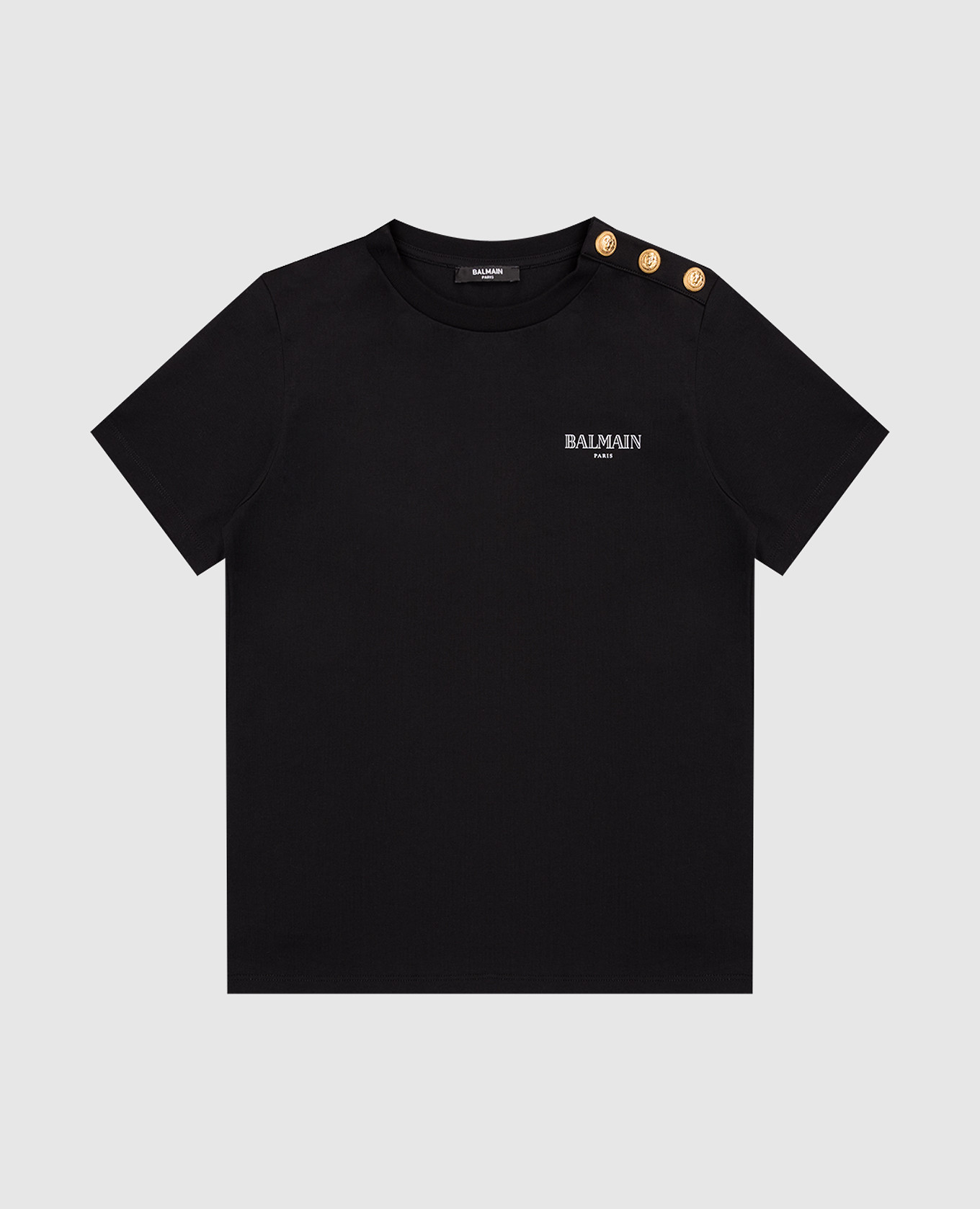 Детская черная футболка с принтом логотипа