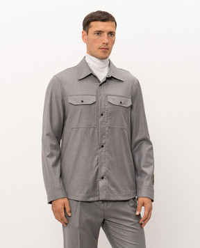 Cashmere&Whiskey Сіра сорочка з вовни та кашеміру 07687R0776