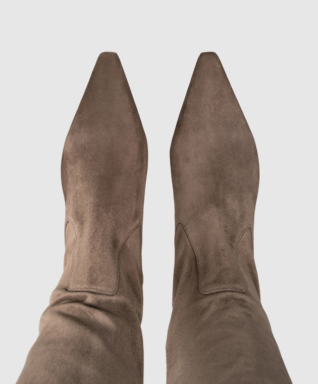 Santoni Коричневі замшеві ботфорти WSTI72408HI2SAEA зображення 4