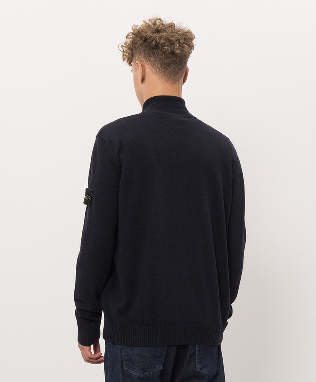 Stone Island Синий кардиган из шерсти L2S155100023S00B4 изображение 4