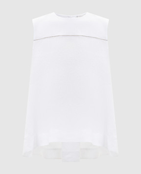 Peserico Білий топ з льону з ланцюжком моніль S0819602647