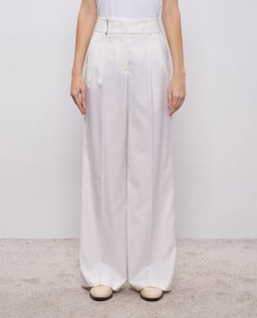 Peserico Білі штани з вовни з ланцюжком моніль E0451805815