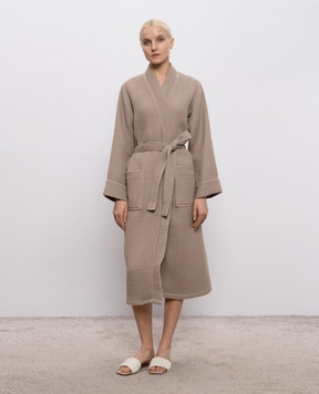 L'Appartement Коричневий вафельний халат MIAWAFFLEBATHROBE