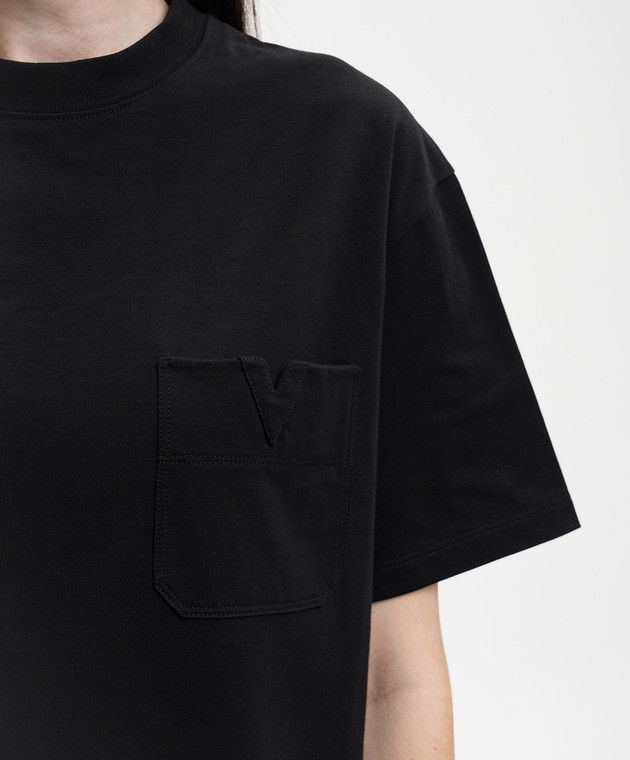 Valentino Чорна футболка з бавовни 8V0MG16IBGP зображення 5