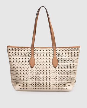 Gianni Chiarini Бежевая сумка-тоут с перфорацией BS11507COMMCNVLS