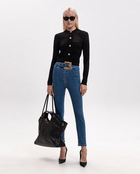Balmain Синие джинсы скини с логотип патч HF1MF075DG08