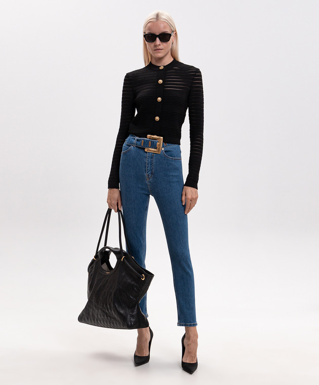 Balmain Синие джинсы скини с логотип патч HF1MF075DG08 изображение 2