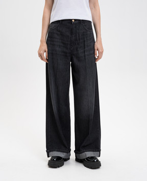 Max Mara Черные джинсы Lusso с отворотами LUSSO