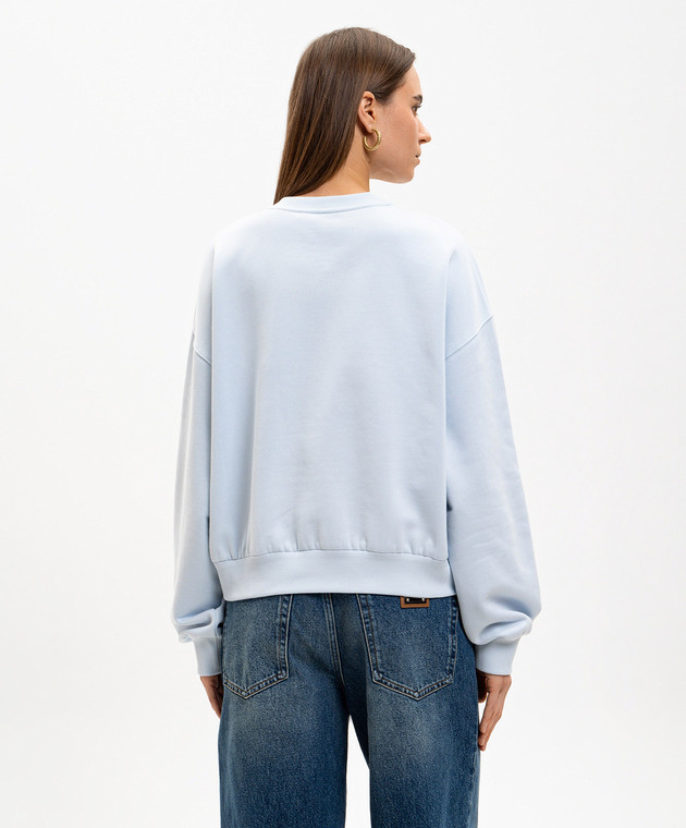 Dolce&Gabbana Голубой свитшот с принтом логотипа F9Q92ZGDDM6 изображение 4