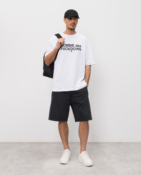 Comme des Fuckdown Чорні шорти з принтом логотипа FMS6CFABM01922
