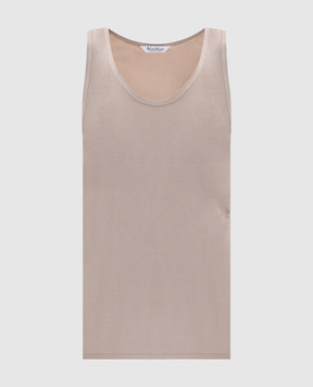 Max Mara Бежевый топ PAVIDO из шелка MXMPAVIDO
