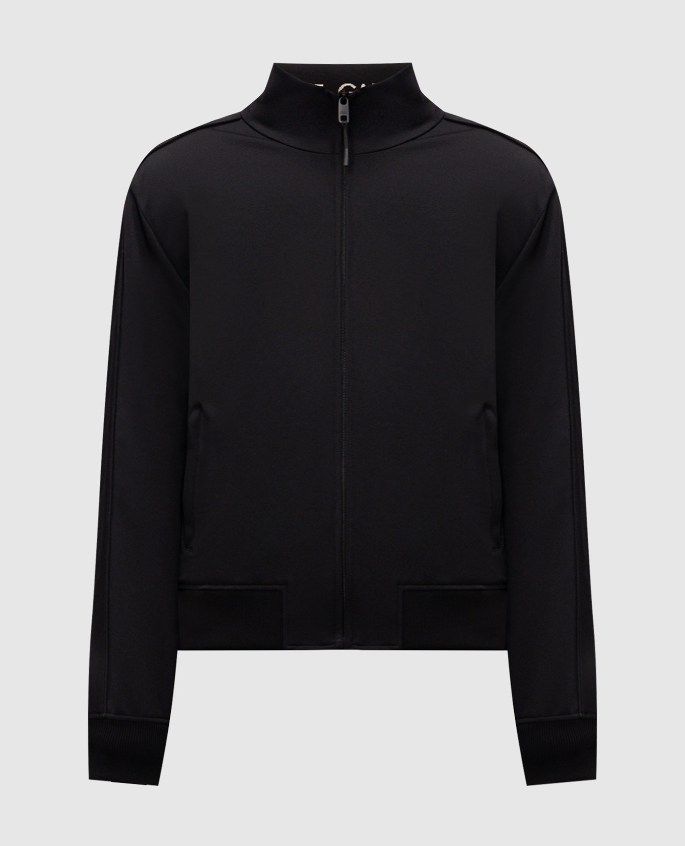 Чорна спортивна куртка з нашивкою логотипа