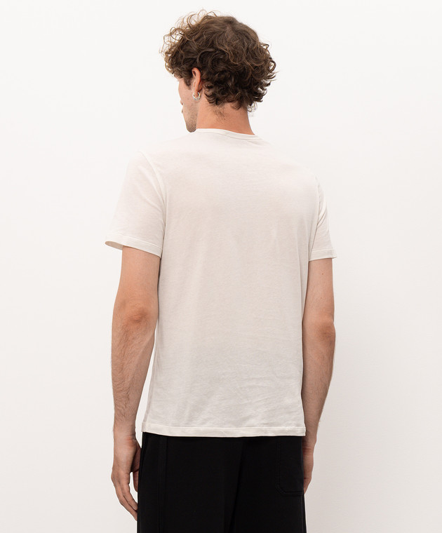 Ann Demeulemeester Белая футболка с контрастной вышивкой B0014216FA206 изображение 4
