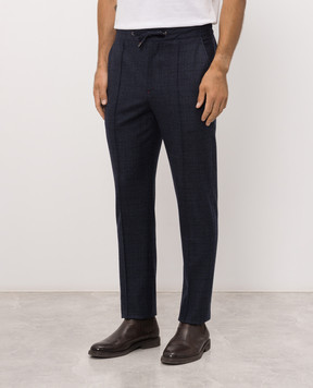 ISAIA Синие брюки из шерсти в клетку PNC05399627