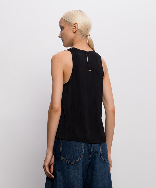 Twinset Чорний топ з мереживом 262TP2124 зображення 4