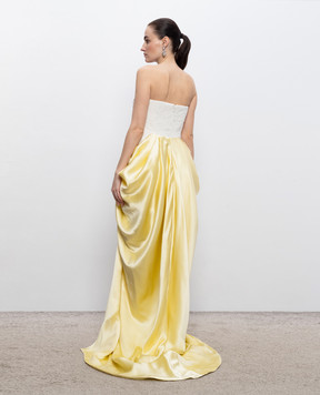 Richard Quinn Жовта сукня-бюстьє з аплікацією RQSS267