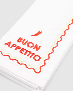 Vondels Набір білих сервірувальних серветок BUON APPETITO з льоном 1250000450025
