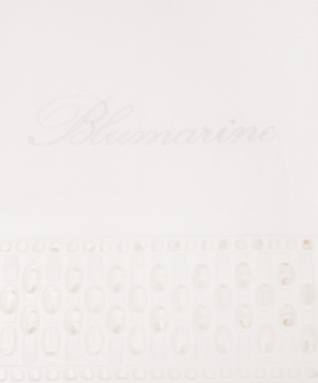 Blumarine Home Белая скатерть Porcellana с вышивкой бродери W0000250026 изображение 3