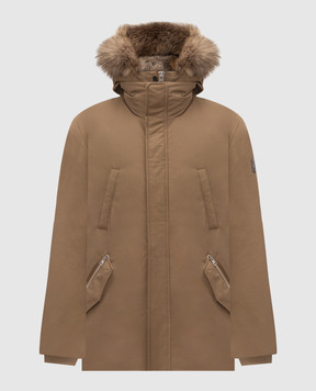 Mackage Коричнева пухова парка EDWARD-F з хутром єнота та кролика EDWARDFZ