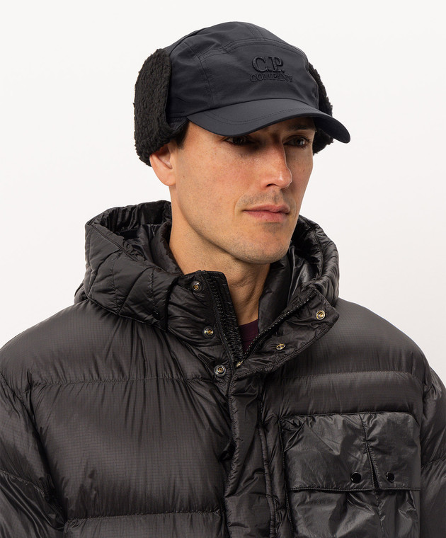 C.P. Company Чорна утеплена кепка-вушанка MAC279A110545A зображення 2