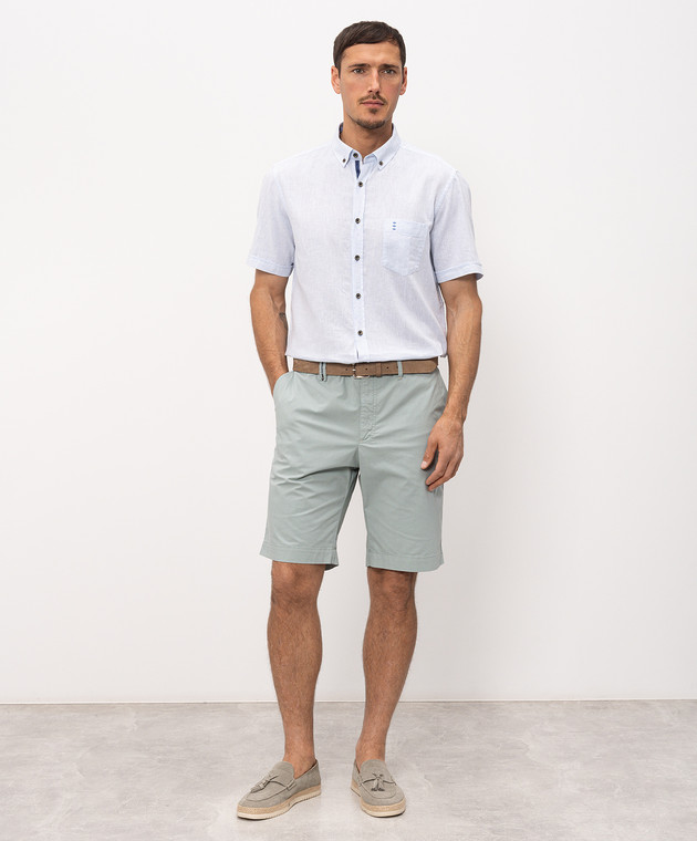 Florentino Блакитна сорочка з льоном 126729614818 зображення 2