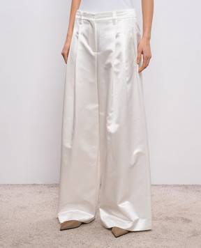 Brunello Cucinelli Белый палаццо с шелком с цепочкой мониль MH530P9165