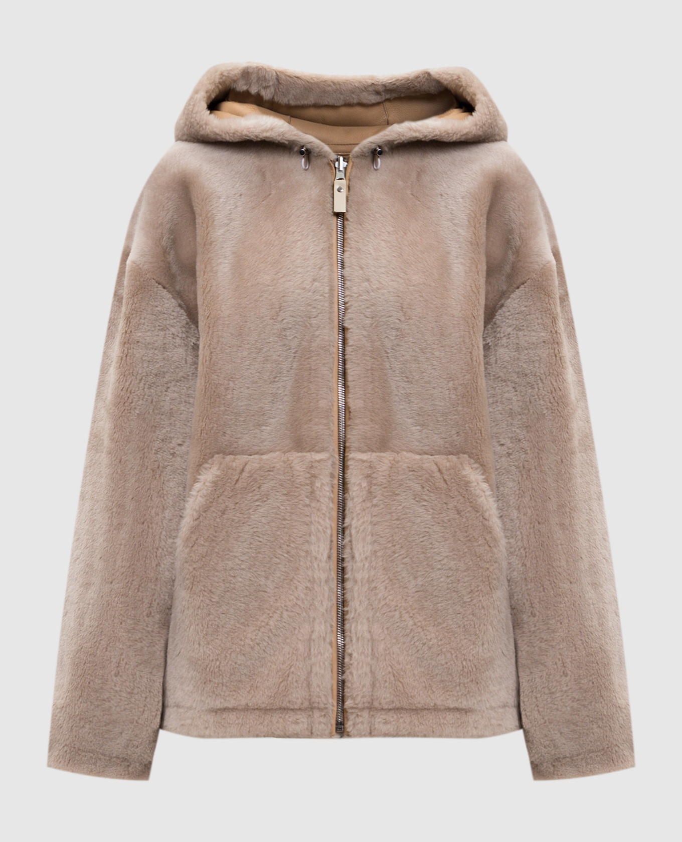 

Бежевая двусторонняя дубленка, Бежевый, Дубленки