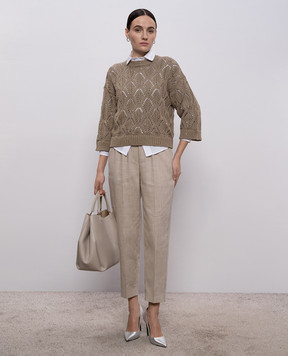 Peserico Біла сорочка з ланцюжком моніль A0673208928