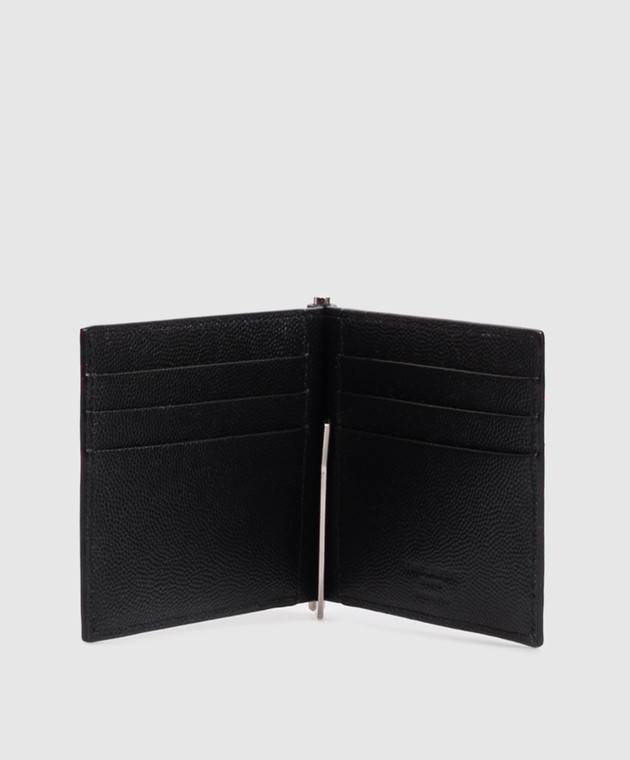 Saint Laurent Чорне шкіряне портмоне із затискачем для купюр 378005BTY0N зображення 3