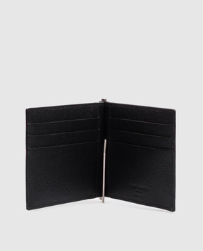 Saint Laurent Черный кожаный портмоне с зажимом для купюр 378005BTY0N